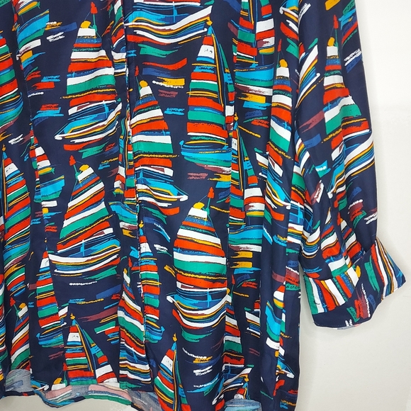 Soft Surrounding Sail Away Boat Print Tunic Top - Picture 12 of 14